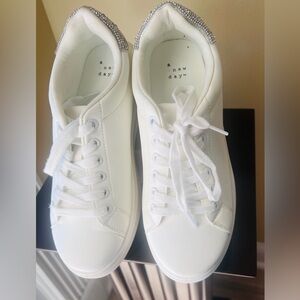 A New Day White Sneakers with Sparkling Silver Detail